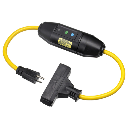 HUBBELL WIRING DEVICE-KELLEMS This In-Line GFCI is rated for 15 Amps at 125V AC. Product is available with an automatic or manual "Safe-Start" reset features. Product variations include single and triple power tap configurations. GFPIL15125TRIA